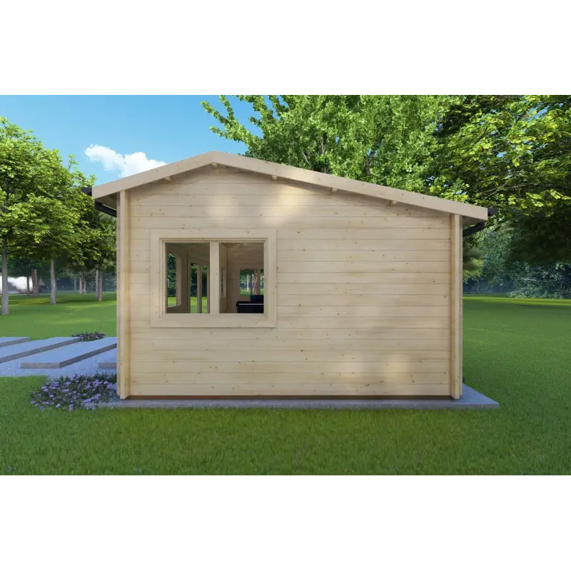 Moderne Gartenhaus CAMILLA 6x4.20, 44mm, rechte Seite