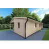Holzhaus ALMA 6x11 44mm, Frontansicht rechte Seite