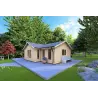 Blockbohlenhaus NOEMI 10x6, 44mm, Frontansicht rechte Seite