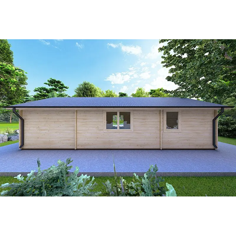 Blockbohlenhaus NOEMI 10x6, 44mm, Rückansicht