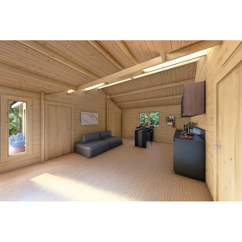 Blockbohlenhaus NOEMI 10x6, 44mm, Innenansicht