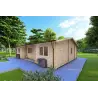 Holzhaus GIADA 10x7.2, 44mm, Frontansicht rechte Seite