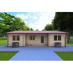 Holzhaus GIADA 10x7.2, 44mm, Frontansicht