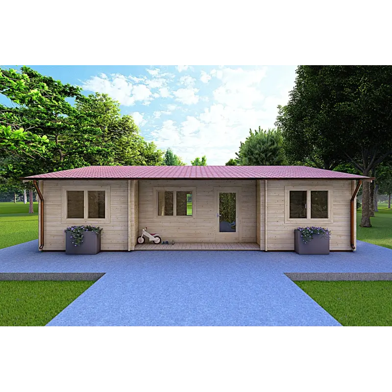 Holzhaus GIADA 10x7.2, 44mm, Frontansicht