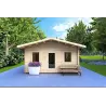 Moderne Holzhaus LARA 6x8, 44mm, Frontansicht