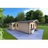 Moderne Holzhaus LARA 6x8, 44mm, linke Seite