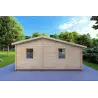 Moderne Holzhaus LARA 6x8, 44mm, Rückansicht