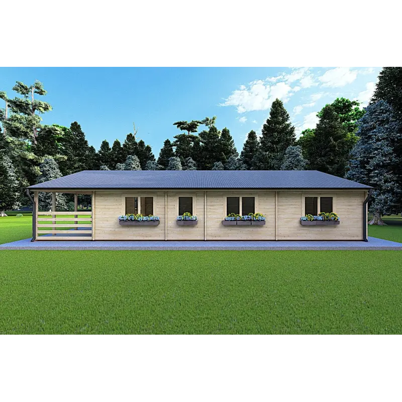 Blockbohlenhaus FIRENZE 8x12, 44mm, rechte Seite