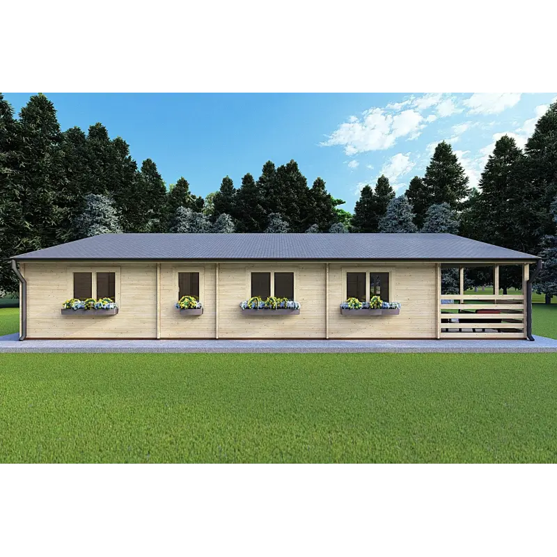 Blockbohlenhaus FIRENZE 8x12, 44mm, linke Seite