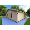 Moderne Holzhaus NIZZA 8x14.50, 44mm, Frontansicht rechte Seite