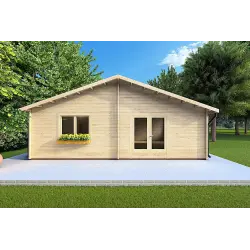 Moderne Holzhaus NIZZA 8x14.50, 44mm, Frontansicht