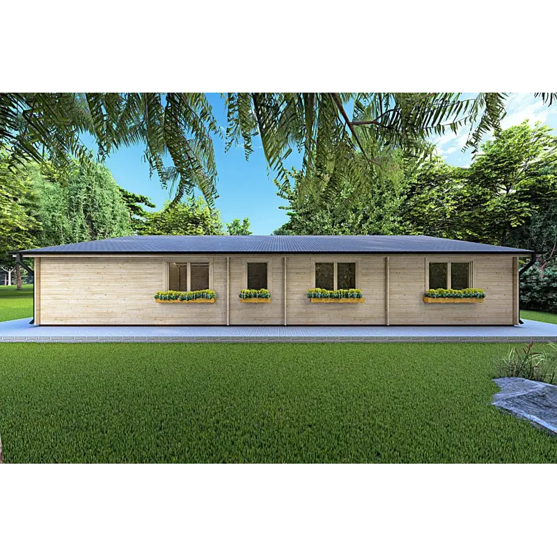 Moderne Holzhaus NIZZA 8x14.50, 44mm, linke Seite
