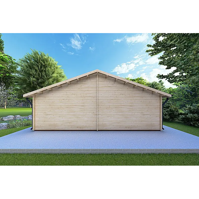 Moderne Holzhaus NIZZA 8x14.50, 44mm, Rückansicht