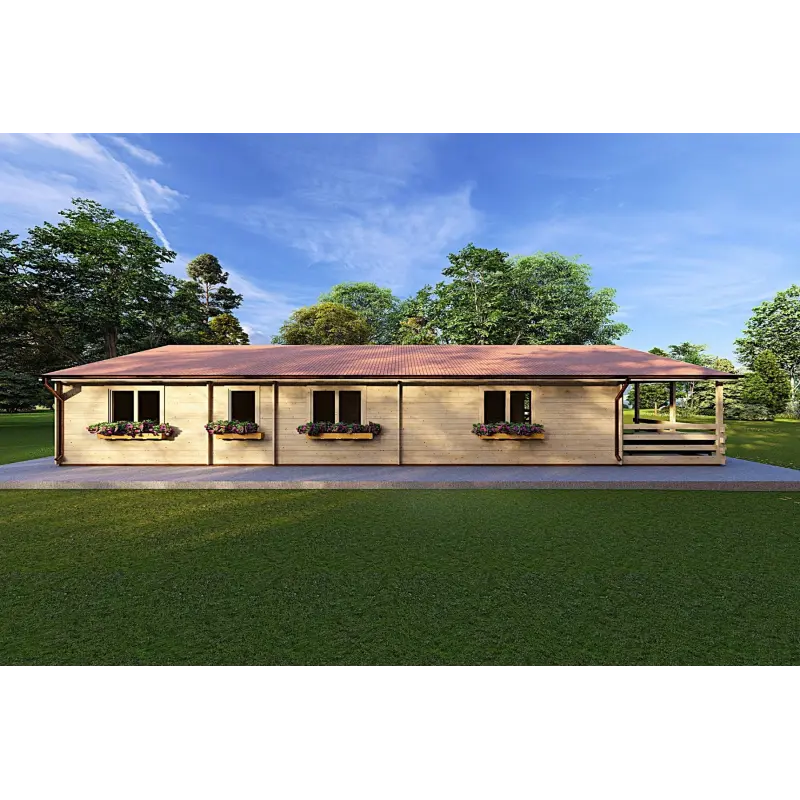 Blockbohlenhaus SOFIA 8x14.50, 44mm, linke Seite