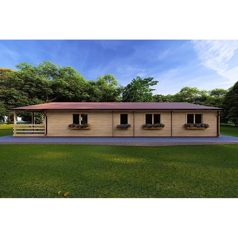 Blockbohlenhaus SOFIA 8x14.50, 44mm, rechte Seite