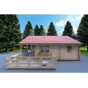 Modernes Holzhaus SMERALDA 6×6 mit begehbarer Galerie 14,35 m² und Terrasse 17 m², 44 mm, rechte Seite