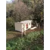Gartenhaus Holz AZZURRA 5x3, 44mm, Frontansicht linke Seite – realisierte Ausführung