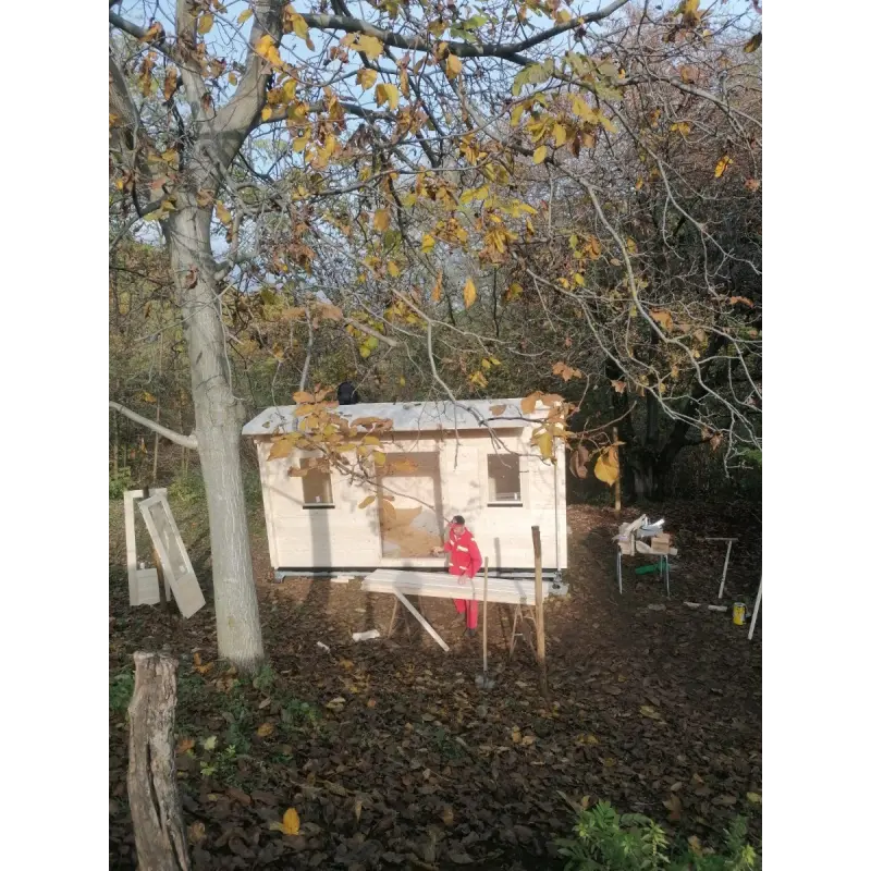 Gartenhaus Holz AZZURRA 5x3, 44mm, Frontansicht – realisierte Ausführung
