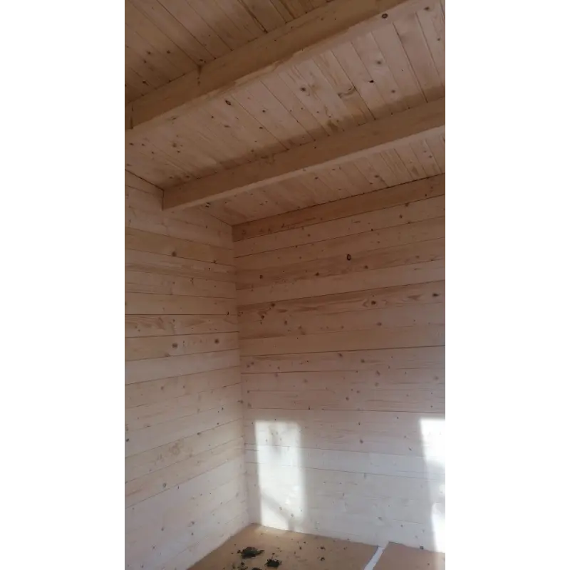 Gartenhaus Holz AZZURRA 5x3, 44mm, Innenansicht – realisierte Ausführung
