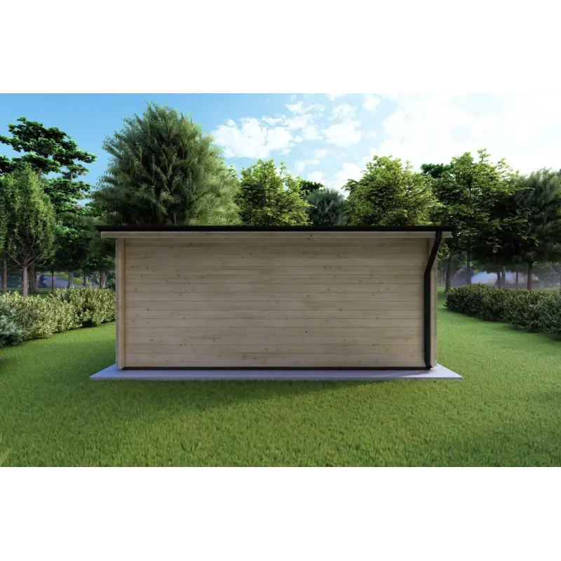 Gartenhaus Holz AZZURRA 5x3, 44mm, Rückansicht