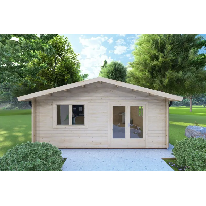 Gartenbüro LELLA 6x6, 44mm, Frontansicht