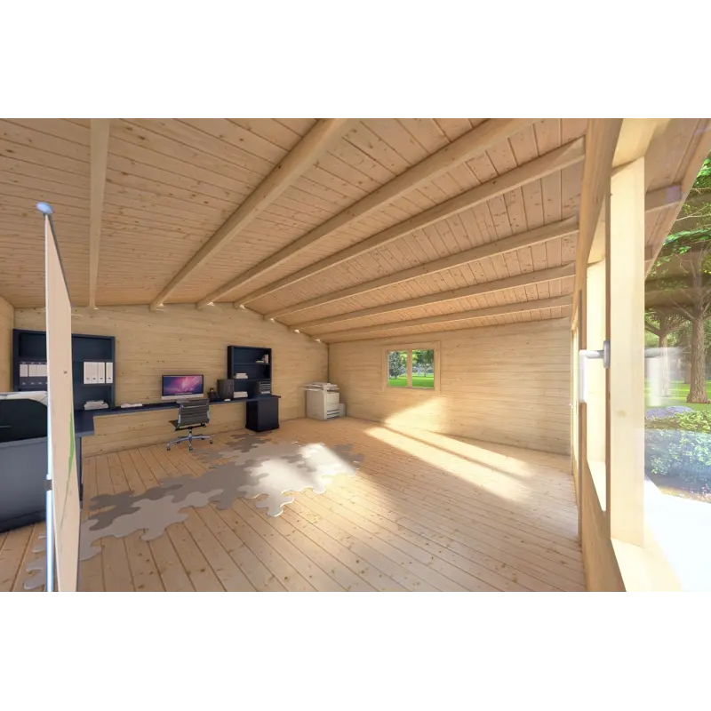 Gartenbüro LELLA 6x6, 44mm, Innenansicht