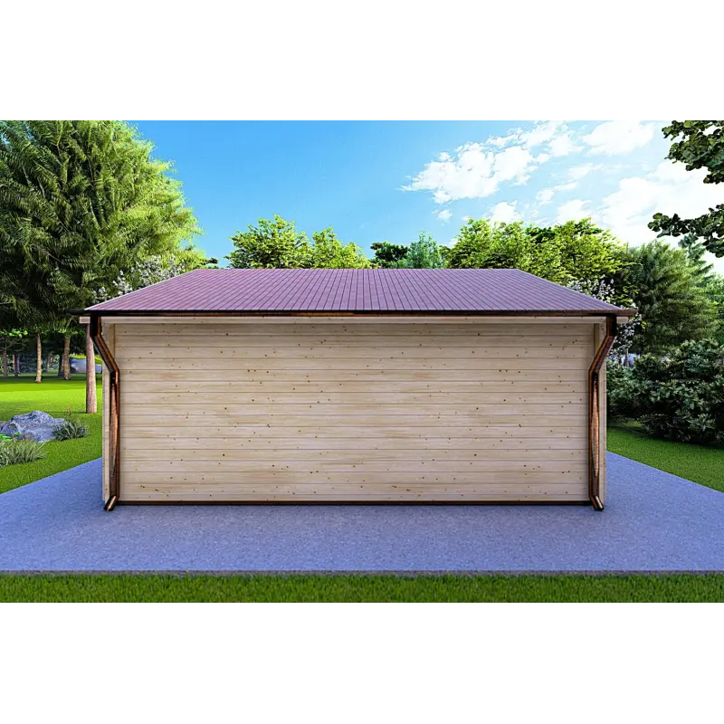 Gartenhaus Holz VIOLA 6x4.2, 44mm, Rückansicht