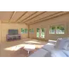 Gartenhaus NELLA 6x4.2 mit integrierter Überdachung 6x1.6, 44mm, Innenansicht