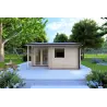 Moderne Gartenhaus SONIA 5x4, 44mm, Frontansicht