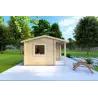 Moderne Gartenhaus SONIA 5x4, 44mm, linke Seite
