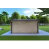 Moderne Gartenhaus SONIA 5x4, 44mm, Rückansicht