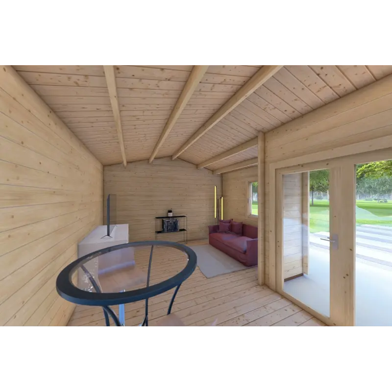 Moderne Gartenhaus SONIA 5x4, 44mm, Innenansicht