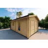Einzelgarage aus Holz 3,5x6, 44mm, Frontansicht linke Seite