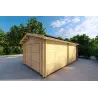 Einzelgarage aus Holz 3,5x6, 44mm, Frontansicht rechte Seite