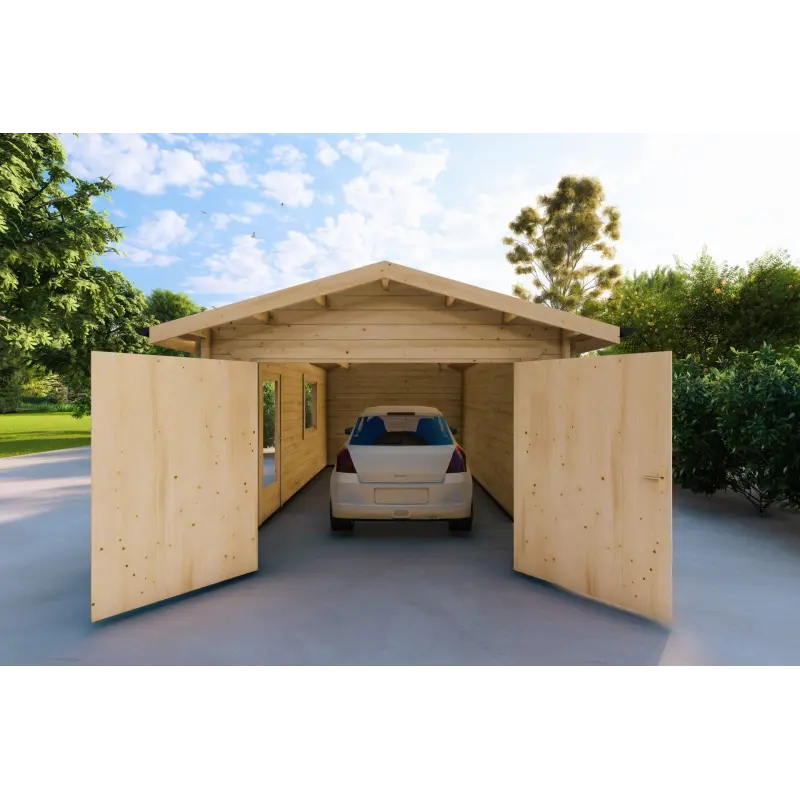 Einzelgarage aus Holz 3,5x6, 44mm, Innenansicht