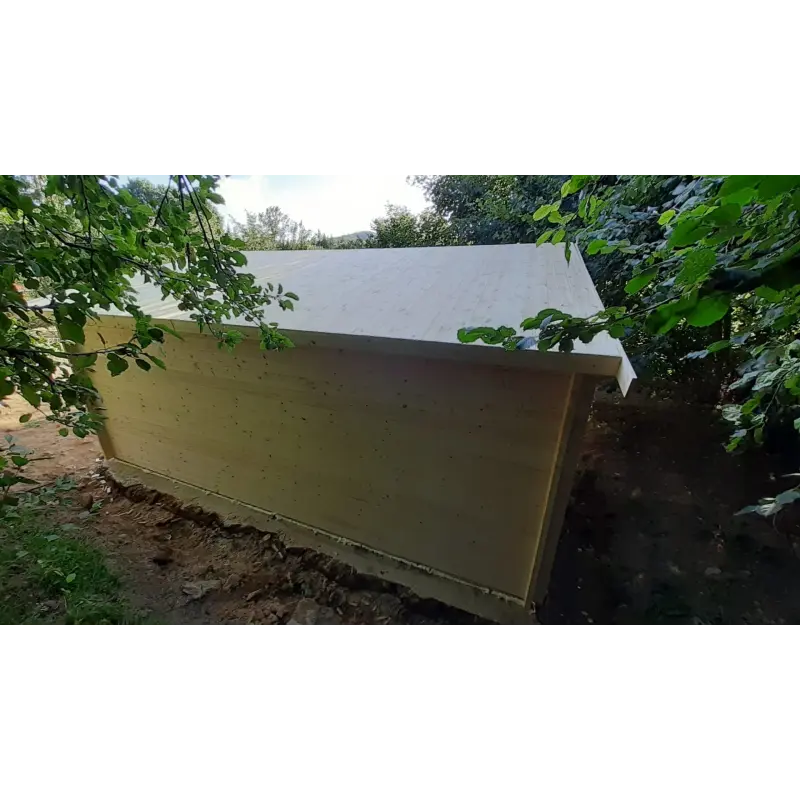 Doppelgarage aus Holz 6x6, 44mm, Rückansicht – realisierte Ausführung