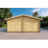 Doppelgarage aus Holz 6x6, 44mm, Frontansicht