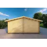 Doppelgarage aus Holz 6x6, 44mm, Rückansicht