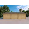Dreifachgarage aus Holz 9x6,44mm, Frontansicht