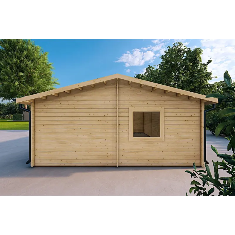 Dreifachgarage aus Holz 9x6,44mm, rechte Seite