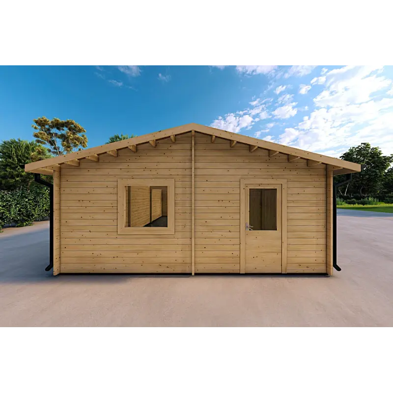 Dreifachgarage aus Holz 9x6,44mm, linke Seite