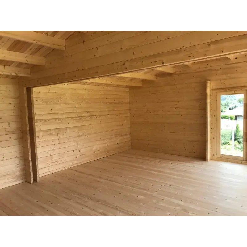 Gartenbüro AUGUSTA 8x6, 44mm, Innenansicht – realisierte Ausführung