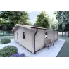 Moderne Holzhaus DALIA 6x8, 44mm, Frontansicht rechte Seite