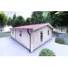 Moderne Holzhaus DALIA 6x8, 44mm, Frontansicht linke Seite