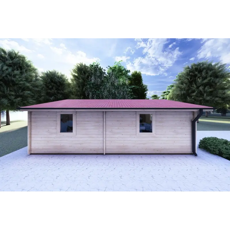 Moderne Holzhaus DALIA 6x8, 44mm, linke Seite