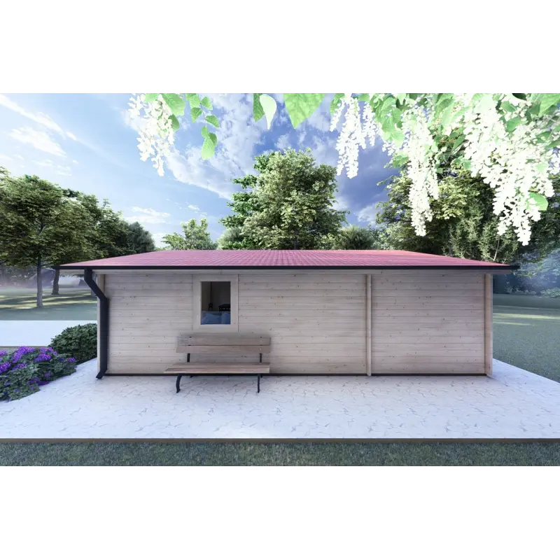 Moderne Holzhaus DALIA 6x8, 44mm, rechte Seite