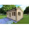Gartenhaus CAMILLA 5.5x4.2, 44mm, Frontansicht rechte Seite