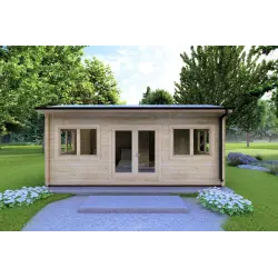 Gartenhaus CAMILLA 5.5x4.2, 44mm, Frontansicht
