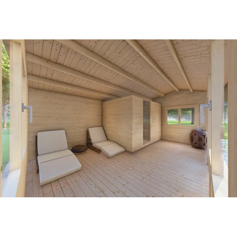 Gartenhaus CAMILLA 5.5x4.2, 44mm, Innenansicht