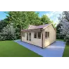 Moderne Gartenhaus VIOLA 6x5.2, 44mm, Frontansicht rechte Seite